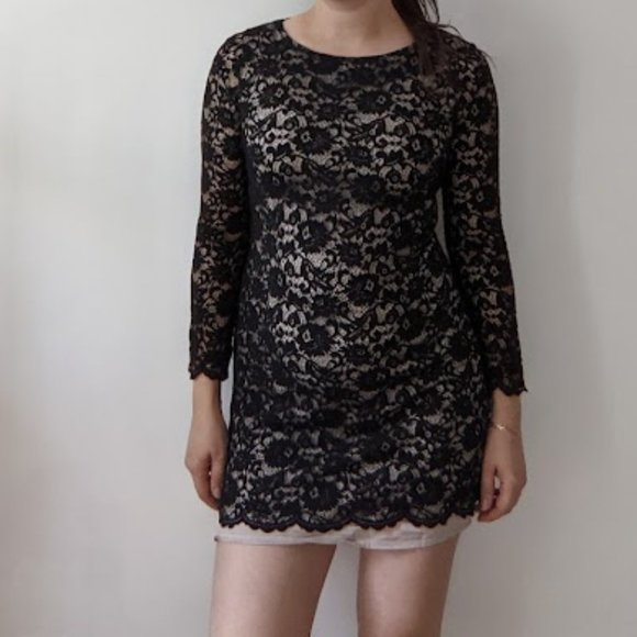 Black Lace Mini Dress S Imperial - Picture 2 of 7